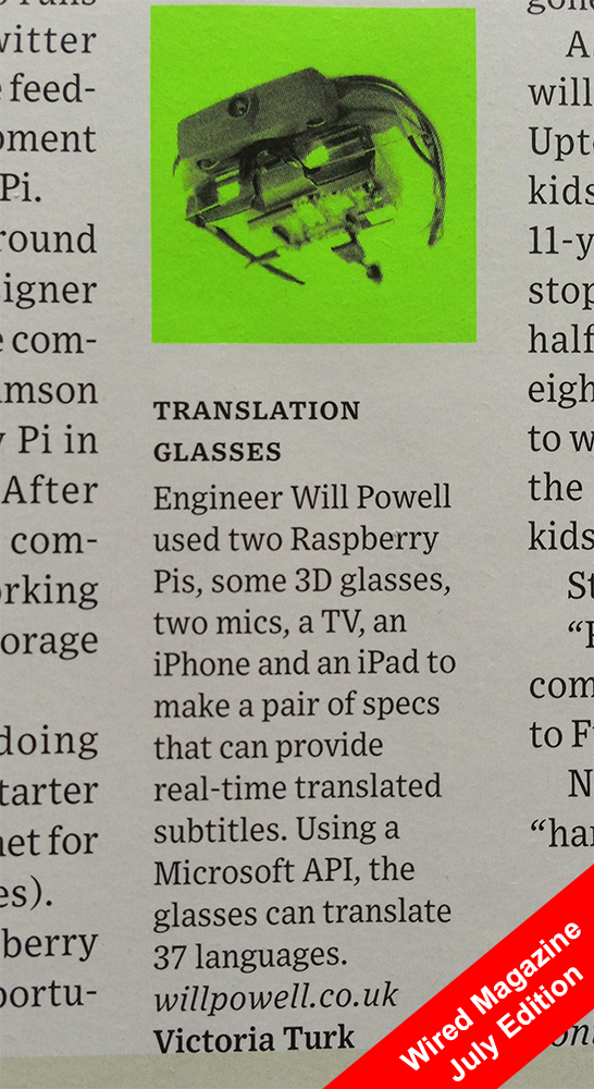 Wired Magazine Translation Glasses